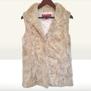 Kristin Blake Size Small Faux Fur Lux Vest Ivory